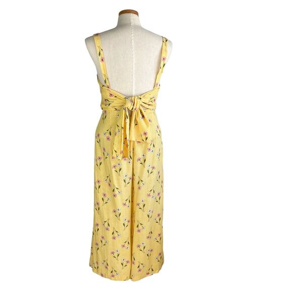 Finders Keepers Limoncello Floral Wide Leg Jumpsuit Women 4 Yellow‎ Cottagecore - Picture 3 of 11
